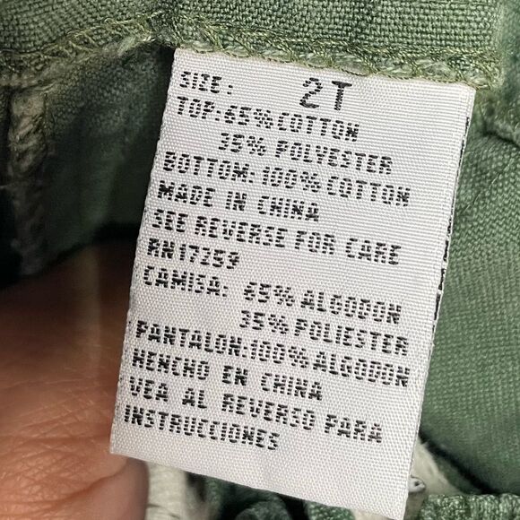 5 for $25🔥2T Olive Green Giraffe Print Shortalls Overalls - Picture 3 of 4